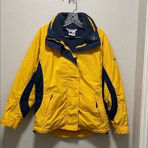 Columbia Interchange Core Winter Jacket in yellow and blue.
